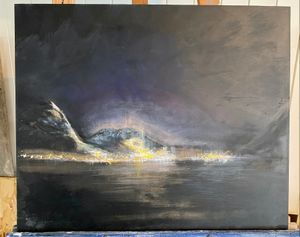 Maleri "Lys over Hovden" - 59x49 cm - Kr 5 500 - SOLGT